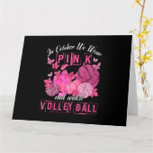 10月に私たちは衣服ピンクとバレーボールブレアを見る カード (黄色い花)