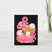 10月に私たちは衣服ピンクの幽霊たちとBrのためのカボチャ カード (正面)