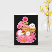 10月に私たちは衣服ピンクの幽霊たちとBrのためのカボチャ カード (黄色い花)