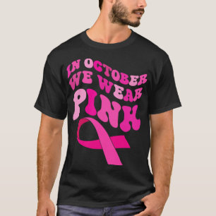 10月に私たち衣服ピンクの生存者ピンクのリボン女性 Tシャツ