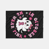 10月に私たち衣服ピンクシャツ幽霊乳がん フリースブランケット (正面(横))