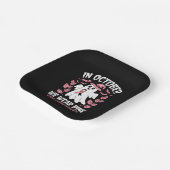 10月に私たち衣服ピンクハロウィンウィッチ ペーパープレート (傾斜あり)