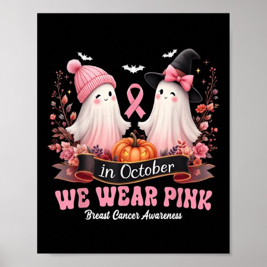 10月に私たち衣服ピンクリボン幽霊乳がん ポスター (正面)