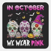 10月に私たち衣服乳がん認識度ピンクSu スクエアシール (正面)