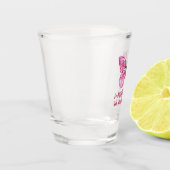 10月に衣服ピンクの蝶フローラかわいい ショットグラス (左)
