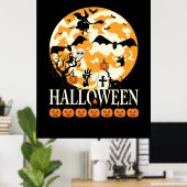 10月のあるハロウィーンの世界 ポスター (ホームオフィス)