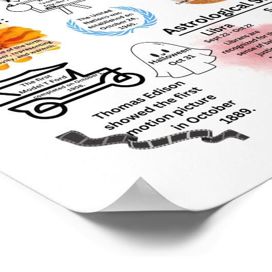 10月のおもしろいファクトポスター ポスター (角)