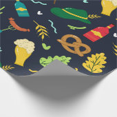 10月のカラフルフェスト記号のパターン ラッピングペーパー (角)