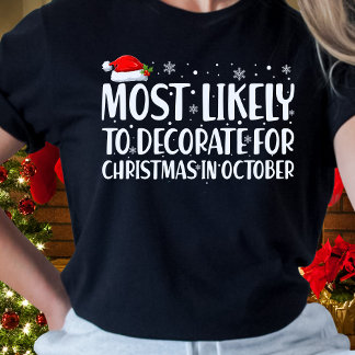 10月のクリ飾スマスに最も適している Tシャツ