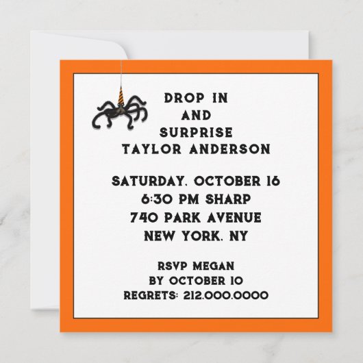 10月のサプライズパーティー 招待状 (裏面)