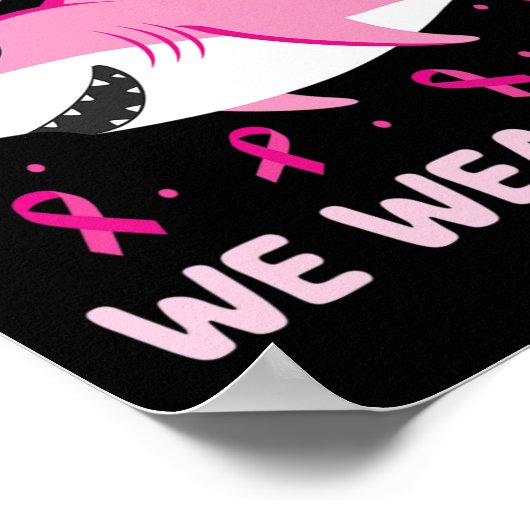 10月のサメ我々は衣服ピンク乳癌の子供B ポスター (角)