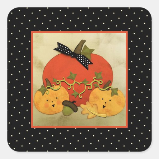 10月のハロウィン ブライダルシャワー スクエアシール (正面)