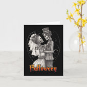 10月のハロウィーンの結婚式 – Bride And Groom カード (黄色い花)