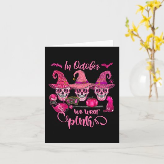 10月のハロウィーンWe衣服乳がんアワレネ カード (黄色い花)