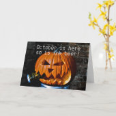 10月のビールは10月の誕生日 カード (黄色い花)