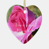 10月のピンクのバラのハートのオーナメント セラミックオーナメント (右)