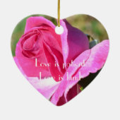 10月のピンクのバラのハートのオーナメント セラミックオーナメント (裏面)