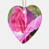 10月のピンクのバラのハートのオーナメント セラミックオーナメント (左)