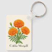 10月のマリーゴールドの花 キーホルダー (裏面)