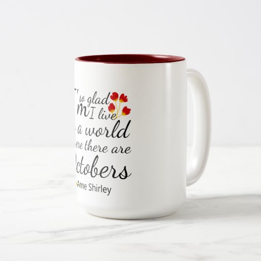 10月の世界に住んでよかった ツートーンマグカップ (正面右)