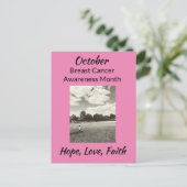 10月の乳がん啓発月間 サポート ラブ ポストカード (スタンド正面)