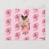 10月の乳がん認識度我々は衣服ピンク ポストカード (裏面)