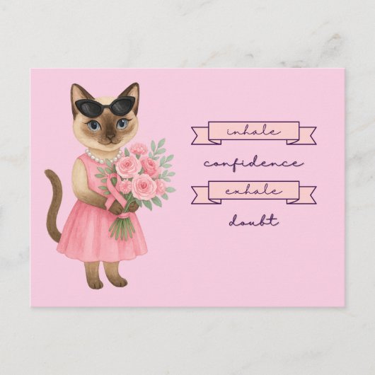 10月の乳がん認識度我々は衣服ピンク ポストカード (正面)