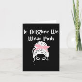 10月の乳がん認識度I衣服ピンクライ カード (正面)