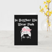 10月の乳がん認識度I衣服ピンクライ カード (黄色い花)