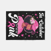 10月の乳がんWe衣服ピンクアフリカンアメル フリースブランケット (正面(横))