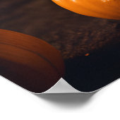 10月の夜にかわいいハロウィンボクサー犬とカボチャ ポスター (角)