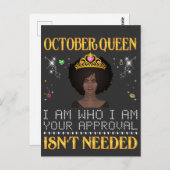 10月の女王、私は私自身よ。あなたの承認は必要ない ポストカード (正面/裏面)