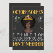 10月の女王、私は私自身よ。あなたの承認は必要ない 招待状 (正面/裏面)