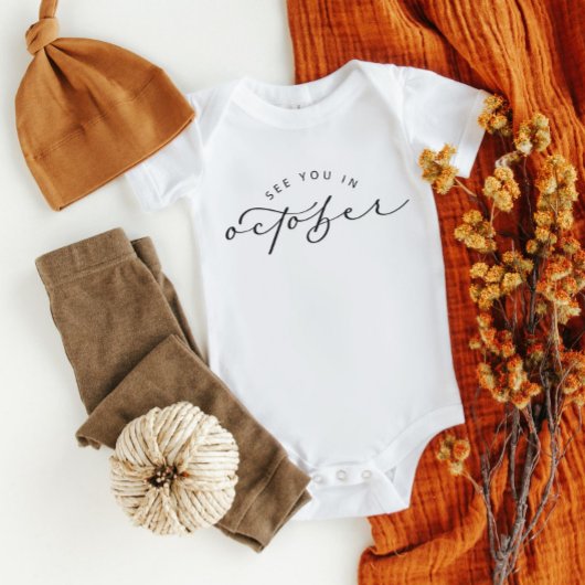 10月の妊娠の発表であなたを参照 ベビーボディスーツ