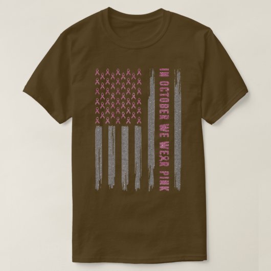 10月の子宮We衣服ピンク乳癌アウェア Tシャツ (デザイン正面)