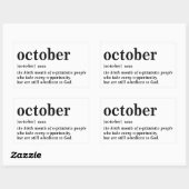 10月の定義 長方形シール (シート)