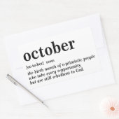 10月の定義 長方形シール (封筒)