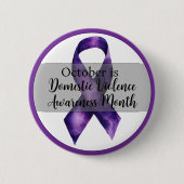 10月の家庭内暴力認識度月 缶バッジ (正面)