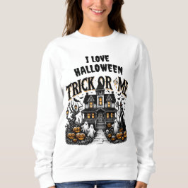 10月の幽霊とカボチャの不気味な夜 スウェットシャツ