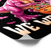 10月の恐竜We衣服ピンク乳癌Awa ポスター (角)