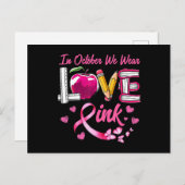 10月の愛We衣服ピンク先生乳がん ポストカード (正面/裏面)