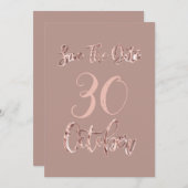 10月の日付を保存するパーティーバラ金ゴールドスクリプト セーブザデート (正面/裏面)