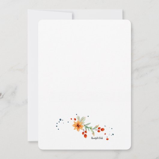 10月の祝い 招待状 (裏面)