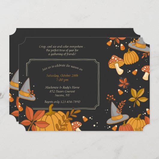 10月の祝賀会への招待状 招待状 (正面/裏面)