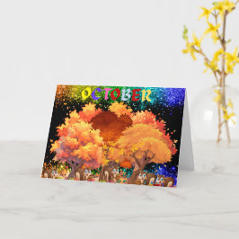 10月の秋のグリーティングカード カード