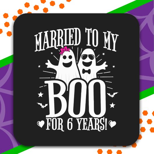 10月の結婚記念日おもしろい6周年 スクエアシール