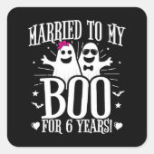 10月の結婚記念日おもしろい6周年 スクエアシール (正面)