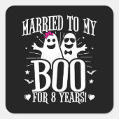 10月の結婚記念日おもしろい8周年 スクエアシール (正面)