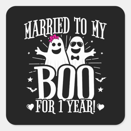 10月の結婚記念日 面白い1周年 スクエアシール (正面)