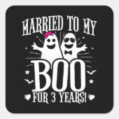 10月の結婚記念日 面白い3周年 スクエアシール (正面)